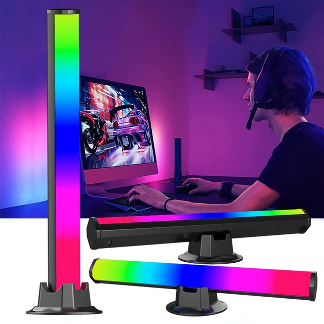 LED RGB Sound Activated Pickup Light, Music Sync Gaming Desktop Ambient Lamp, APP Control RGB Atmosphere Light for Computer Desk