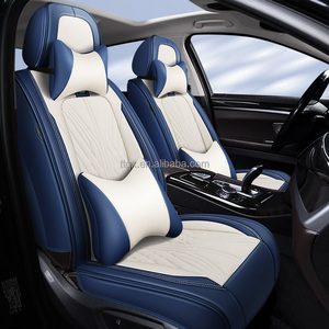 Housses de siège de voiture universelles en cuir Nappa avec support lombaire intégré, respirantes, adaptées aux Citroën <span class=keywords><strong>C3</strong></span> C4 C5 <span class=keywords><strong>Aircross</strong></span> Berlingo Cactus - Product Image 2