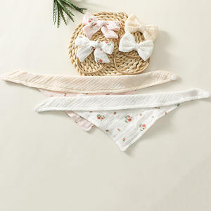 European and American Best-Selling Newborn Cotton Printed Bow Soft Hair Band with Nylon <strong>Headband</strong> Hot Selling <strong>Baby</strong> Slipper Suit - Product Image 4