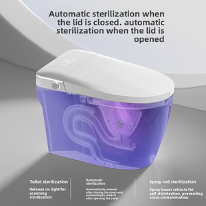 WC intelligent de luxe moderne en céramique avec bidet intégré, chasse d'eau automatique, sans réservoir, télécommande, huit fonctions - Product Image 4