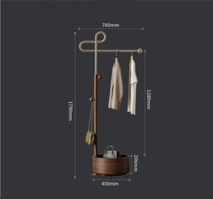 Porte-manteau moderne en fer avec banc <span class=keywords><strong>à</strong></span> chaussures réglable en hauteur pour salon, chambre, hôtels, auberges, hôpitaux - Product Image 6