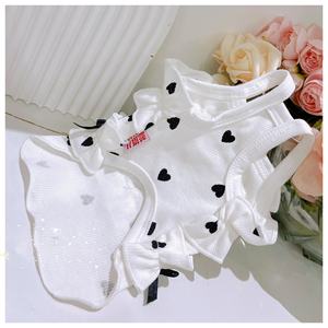 Gros mignon été minuscule Xxs Yorkshire nœud papillon fille chien vêtements rayé chien robe chemise pour animaux de compagnie grand simplement <span class=keywords><strong>elle</strong></span> chien vêtements - Product Image 3