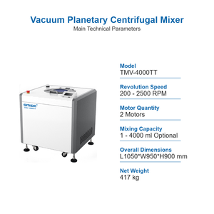 Mezclador Centrífugo al Vacío de Alta Velocidad Sin Contacto SMIDA TMV-4000TT de Doble Vaso y 4000 ml para Preparación de Resina Adhesiva - Product Image 4