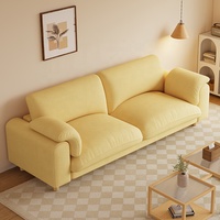 Muebles de sala de estar de Diseño Popular, precio barato, sofá Seccional de lujo amarillo de tela cómoda grande con reposabrazos para el hogar