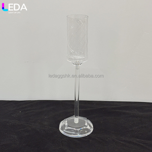 Candelabro LEDA de un solo brazo desmontable, transparente, de acrílico, para decoración de mesas en fiestas y eventos, ideal para bodas. - Product Image 2