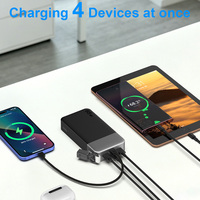 Chargeur portable Nobis 65W PD à charge rapide, 20000mAh haute capacité, écran LED, pour téléphone et ordinateur portable, avec câble 2 en 1