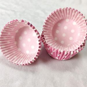 Forros Desechables para Cupcakes de Pulpa de Madera Rosa, Diseño de Lazo Coquette, 160 mm de Diámetro, Impresión Flexográfica para Bodas y Bebés - Product Image 4