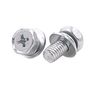 <span class=keywords><strong>Tornillo</strong></span> combinado M6 M4 niquelado, junta de correa de acero inoxidable galvanizado, pernos de almohadilla de tope, medición métrica cruzada hexagonal - Product Image 6