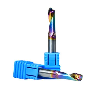 Endmill 1 Flute 3.175 CNC Bits Single Cutter Spiral Up Cut Router Bit Carbide Colorful Milling Cutter Spiral Upcut Router Bit
