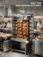 Grill à poulet rotatif de haute qualité en acier inoxydable commercial à 4/6 étages, machine à rôtir au gaz ou électrique, four à poulet