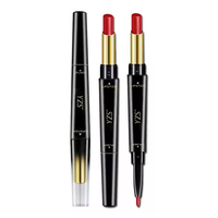 Lápiz Delineador de Labios YZS de Doble Punta, Resistente a la Transferencia, Delineador Giratorio de Doble Cabeza, Maquillaje Mate, Crayón Labial de Larga Duración, Tinta de Labios Aterciopelada