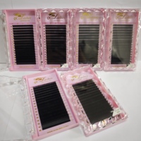 Extensions de cils en cachemire noir mat doux, plateau de cils en velours facile à poser, logo personnalisé, fabrication artisanale, volume, vente en gros