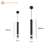 Suspension LED Luxe Moderne en Aluminium, Luminaire Tubulaire Noir et Blanc, Chandeliers Suspendus Minimalistes