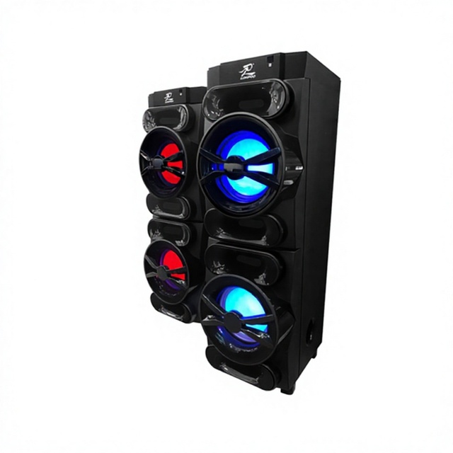 LONPOO 8 Inch Karaoke Party Speaker, 100W, BT 5.3V, LED Party Lights, FM Radio, Guitar Input, USB , Portable Audio System