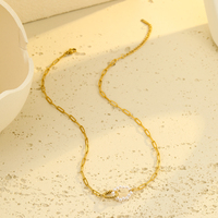 Ensemble de bijoux NIMAI de luxe avec double cercle, pour femmes, en acier inoxydable, chaîne simple à clip, pendentif en pierre naturelle, collier et bracelet