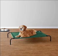 Lit de chien d'extérieur surélevé et spacieux avec cadre de hamac de camping, motif imprimé, pour la relaxation estivale