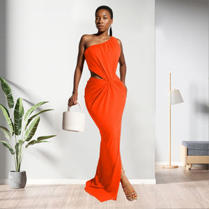 Vestido de Noche Sexy con Diseño Elegante, Un Hombro Descubierto, Corte Ajustado y Abertura Lateral para Mujer - Product Image 2