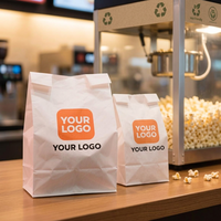 Sacs en papier SOS à ouverture automatique en gros, sacs à fond plat imprimés avec poignée, recyclables et compostables