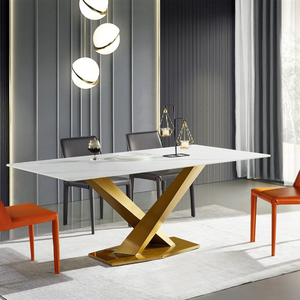 New Design Home Furniture Luxury Family Slate or Marble Dining <strong>Table</strong> Kitchen Dining <strong>Table</strong> Hotel <strong>White</strong> Dining <strong>Table</strong> - Product Image 3