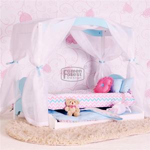 <span class=keywords><strong>Lit</strong></span> <span class=keywords><strong>baldaquin</strong></span> de poupée américaine de 18 pouces, meubles de poupées pour filles, literie non inclus - Product Image 3