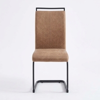 Chaise de salle à manger moderne avec assise et dossier rembourrés, structure en métal, chaise d'appoint pour restaurant, salle à manger, hôtel