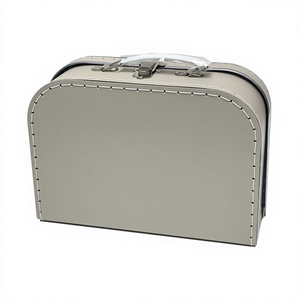 Valise en carton 2026 avec poignée, boîte de rangement rigide pour cadeaux et artisanat au design décoratif gris clair - Product Image 5