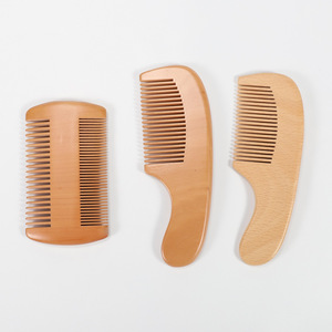 Peigne à cheveux <span class=keywords><strong>en</strong></span> bois de hêtre pour bébé avec fonction de massage, outil de coiffure portable - Product Image 4
