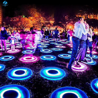 Équipement d'amusement extérieur coloré portable cercle LED brique lumineuse 3D numérique LED piste de danse sensible pour la scène de boîte de nuit