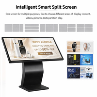 Kiosco con Pantalla Táctil en Forma de K, con Soporte para Suelo, WiFi Interactivo, Señalización Digital LCD de 86 Pulgadas, Pantalla Publicitaria para Centros Comerciales