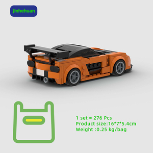 Blocchi da Costruzione Creativi ed Economici in ABS, Modello di Supercar Arancione e Nera, Set di Costruzioni per Ragazze - Product Image 2