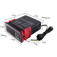 Termostato Digital de 12V, 24V, 220V, termómetro, higrómetro, controlador de temperatura y humedad, regulador, 1 unidad