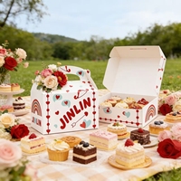Caja de Cartón Plegable Portátil para Pastelería, Diseño en Relieve, Color Personalizado, Cierre Magnético, Alta Calidad, Ligera, Apta para Alimentos, para Pasteles