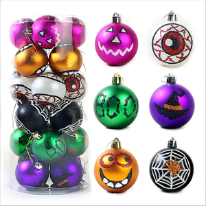 Set de decoración para fiesta de Halloween, Set de 24 bolas, Casa Encantada, centro comercial, diseño pintado, decoración colgante, <span class=keywords><strong>2022</strong></span> - Product Image 1