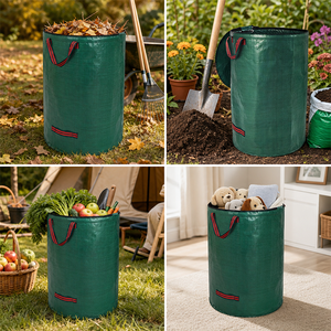 Bolsa para Residuos de Jardín OEM con Cierre de Cremallera, Reutilizable, de PP Tejido, Plegable, con Asas, para Almacenamiento de Hojas y Basura en el Patio - Product Image 5