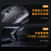 Souris sans fil INPHIC F1, 1600 DPI, rétroéclairage LED, 6 boutons, ergonomique, pour les deux mains, silencieuse, rechargeable, pour le jeu, la maison, le bureau, les affaires, type-C