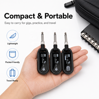 Wireless Audio Transmitter Receiver System , Guitar/Instrument Specific Wireless Transceiver UHF Low Latency , 6.35/3.5mm Audio