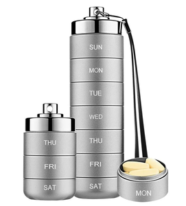 Offre Spéciale 7 Cas En Métal Pilulier Rond Cabinet Capsule Hebdomadaire Médecine Portable Taille Stockage <span class=keywords><strong>à</strong></span> Prix - Product Image 5