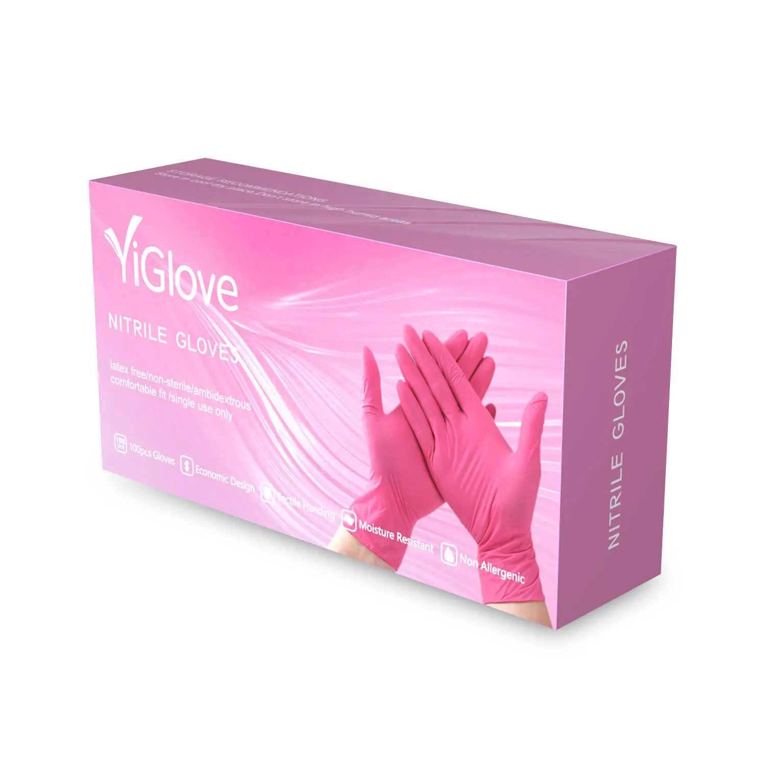 Pink Nitrile Gloves 100pcs Xs Disposables Nitrilegloves For Household Cleaning / Gardening / Beauty Catering General