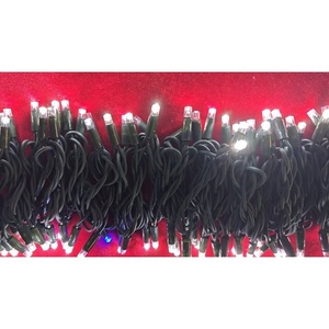Blanco con flash azul LED Hada Cadena de luz al aire libre IP65 impermeable verde oscuro Cable de goma decoración de Navidad - Product Image 1