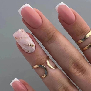 <span class=keywords><strong>Faux</strong></span> ongles de Ballet de longueur moyenne avec des papillons en cristal, camélias et perles, presse sur les ongles, ensemble de 24 pièces d'ongles artificiels - Product Image 5