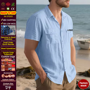 <span class=keywords><strong>Pantaloni</strong></span> in <span class=keywords><strong>Lino</strong></span> da <span class=keywords><strong>Uomo</strong></span> Stile Casual, T-Shirt Casual da <span class=keywords><strong>Uomo</strong></span>, Camicia a Maniche Corte da Spiaggia con Logo Personalizzato, Stock <span class=keywords><strong>di</strong></span> Fabbrica - Product Image 1