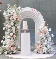 Perlengkapan Dekorasi Pernikahan 2023 Bunga Mawar Putih Hydrangea Wisteria Kain Bunga Sutra Baby Breath Latar Belakang Acara
