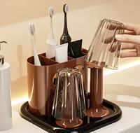 Ensemble porte-brosse à dents et gobelet à bain de bouche pour comptoir de salle de bain, rangement de vanité, haute qualité, vente chaude, vente en gros directe usine