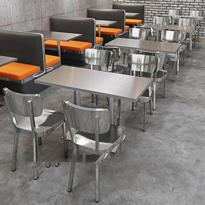 Anama-sofá de acero inoxidable cromado para restaurante, mueble de mesa y silla para <span class=keywords><strong>Bar</strong></span> y cafetería - Product Image 4