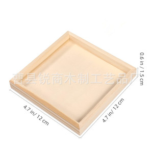 Plateaux de service en bois de pin couleur naturelle, base carrée pour peinture artisanale, pour enfants et adultes - Product Image 5