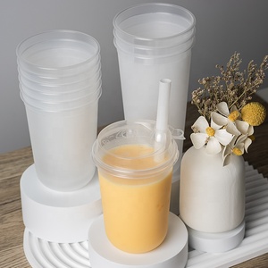 Vasos Desechables de Plástico para Llevar, Grado Alimenticio, Forma de U, para Smoothies, Té con Leche, Té de Burbujas - Product Image 4