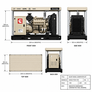 เครื่องกำเนิดไฟฟ้าดีเซล Cummins 20KW 25KW 30 KVA 50KVA 80KW 50/60Hz แบบเงียบ พร้อมระบบสตาร์ทอัตโนมัติ ATS 3 เฟส สำหรับโซลูชั่นสำรองไฟฟ้าสำหรับบ้านพักตากอากาศ - Product Image 2
