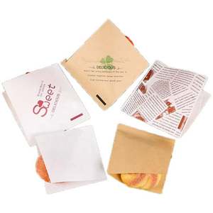 Bolsa de Papel para Envasado de Alimentos con Logotipo Personalizado, Ecológica, de Doble Cara, Resistente a la Grasa, para Kebab, Sándwich, Hamburguesa, Pan y Galletas - Product Image 1