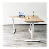 Bureau électrique à 3 pieds réglables en hauteur, hauteur réglable à 90 degrés, forme en L, pour s'asseoir comme au bureau