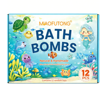 Coffret Cadeau de Boules de Bain Effervescentes au Sel Marin Naturel Doux pour Enfants avec Jouet à l'Intérieur – Amuse les Enfants Pendant le Bain à la Maison – 60g, Lot de 12, OEM